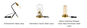  table lamp, wall-mounted lights, ceiling fixtures