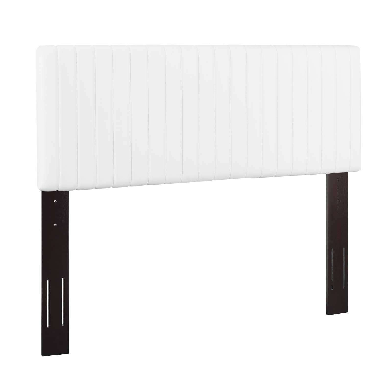 Keira Full Queen Faux Leather Headboard, White Leather Headboard Full