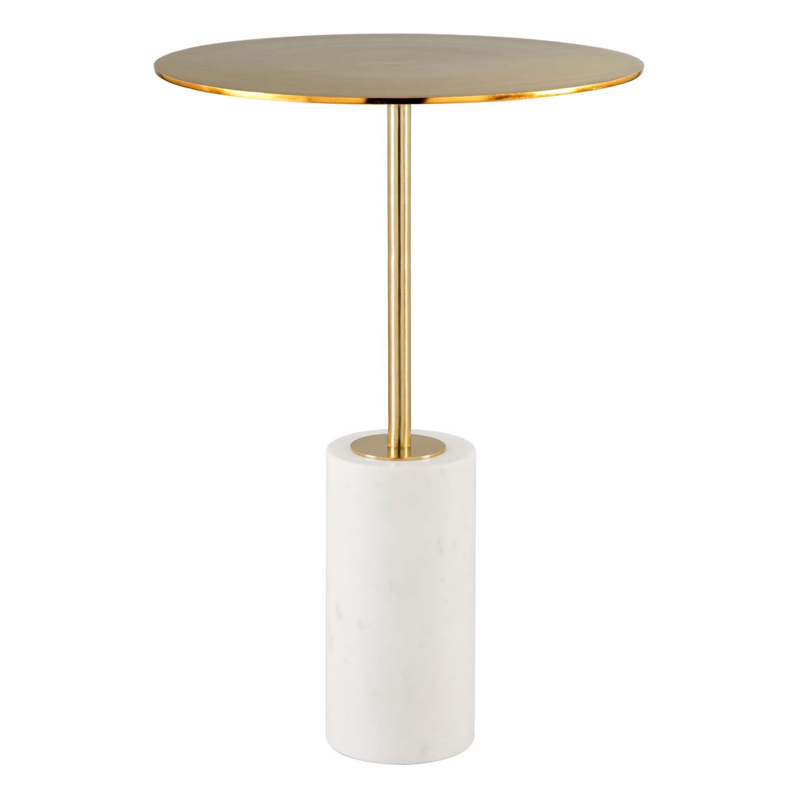 Asa Marble Side Table Gold & White