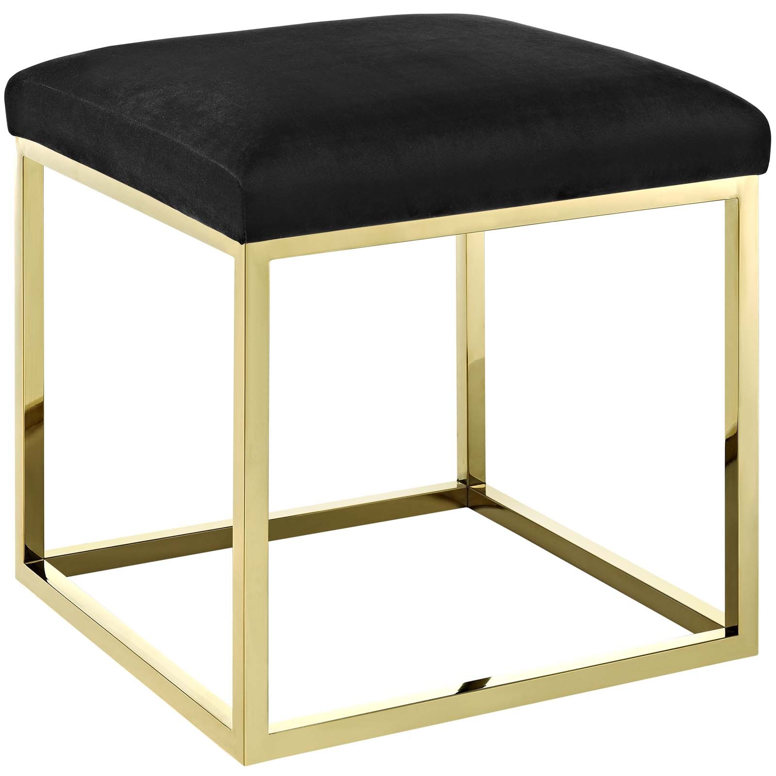 Anticipate Ottoman with Gold Stainless Steel Base