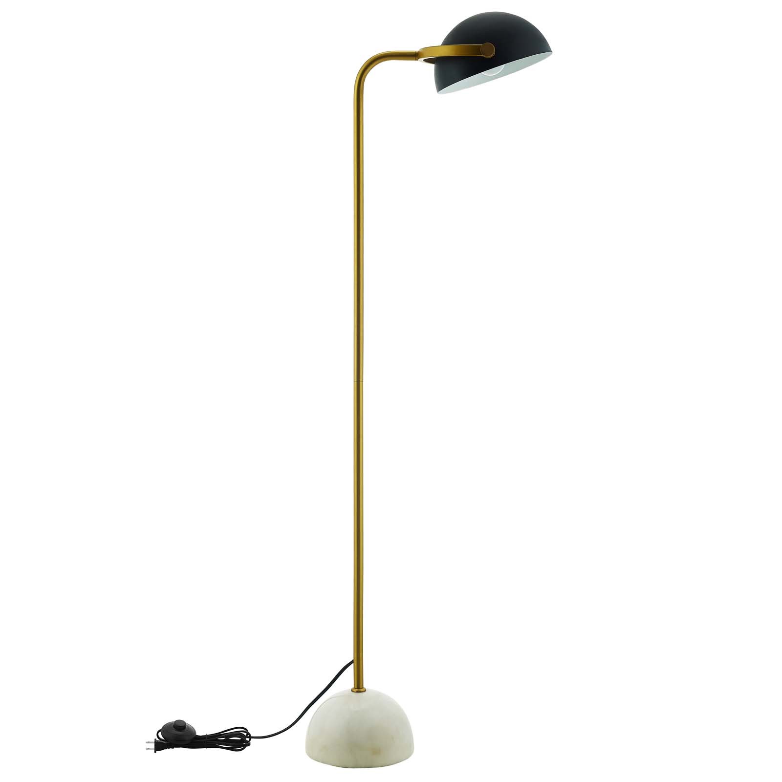 Convey Bronze and White Marble Floor Lamp