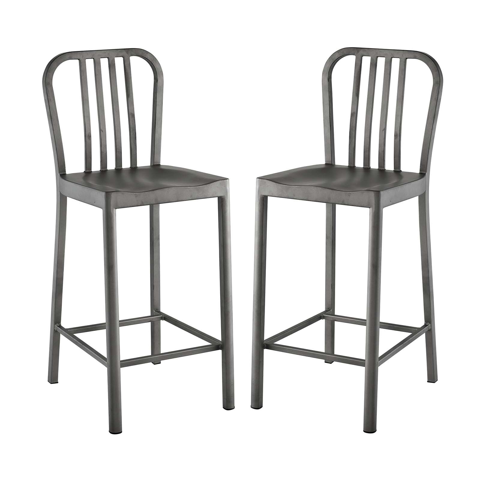 Clink Counter Stool Set of 2 in Silver