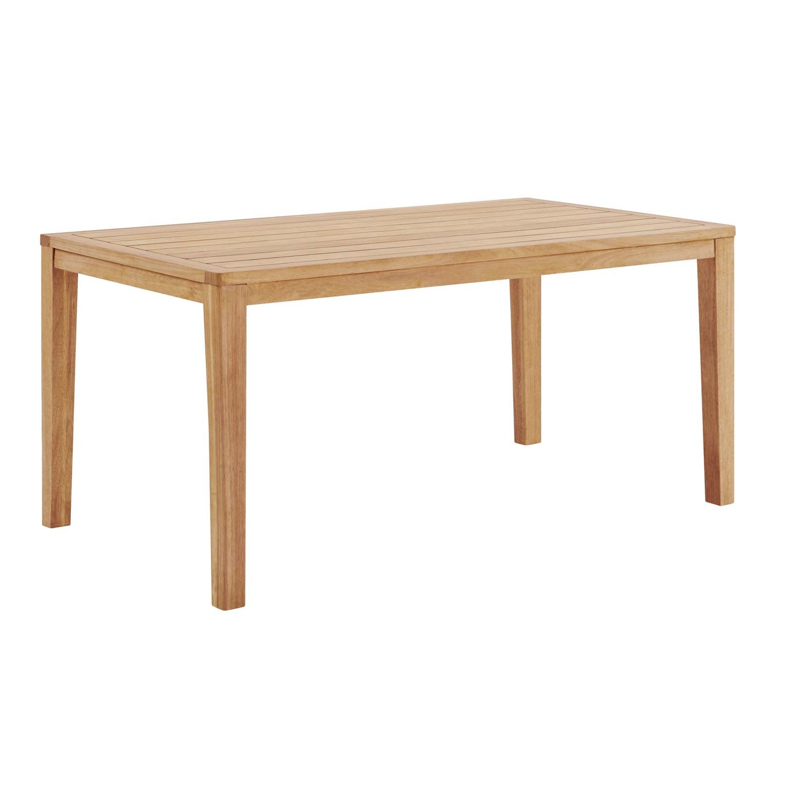 Portsmouth 63 Inch Karri Wood Outdoor Patio Dining Table in Natural