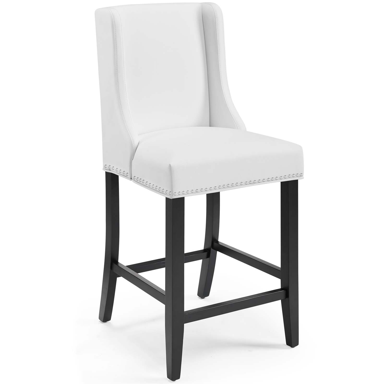 Baron Faux Leather Counter Stool in White