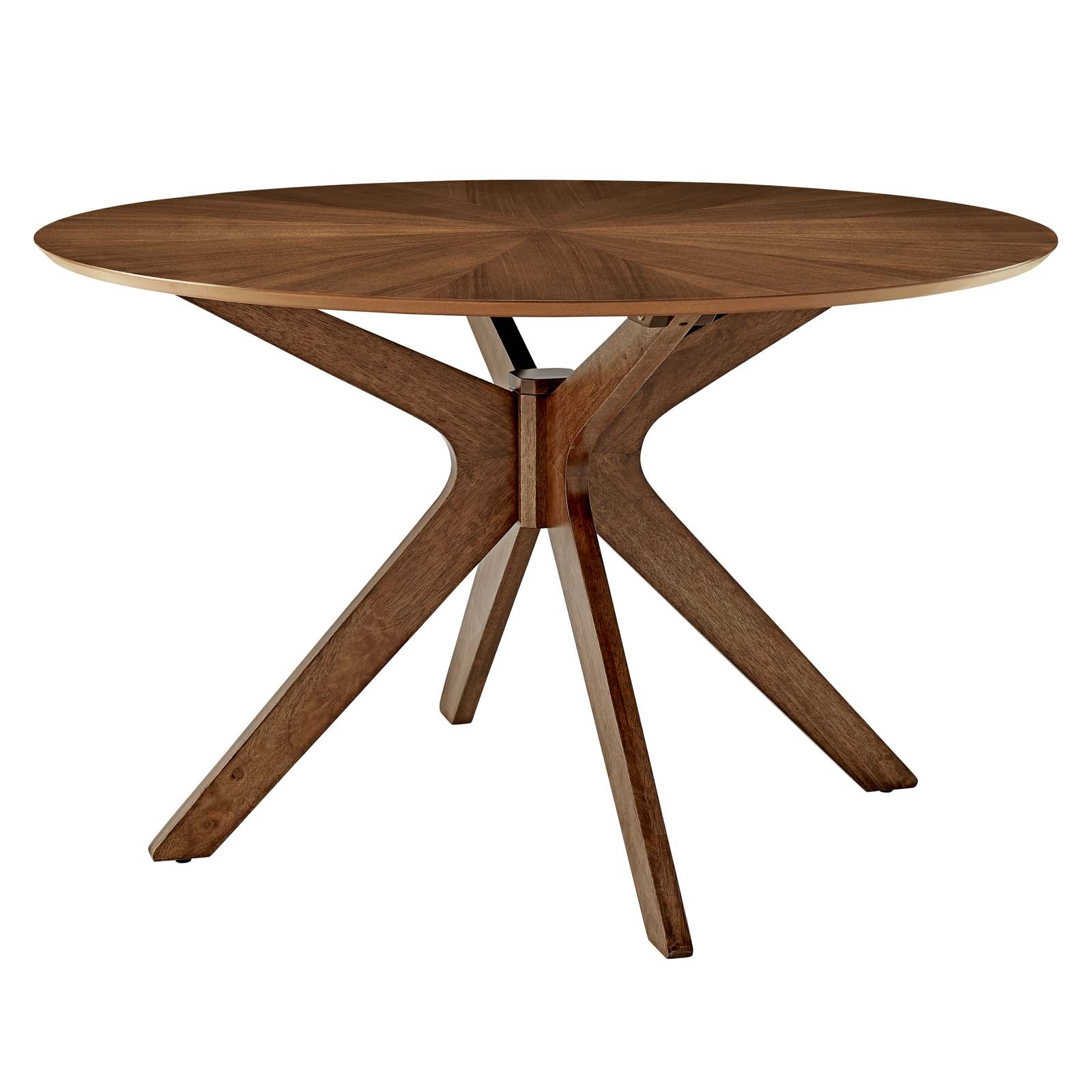 Crossroads 47 Inch Round Wood Dining Table in Walnut