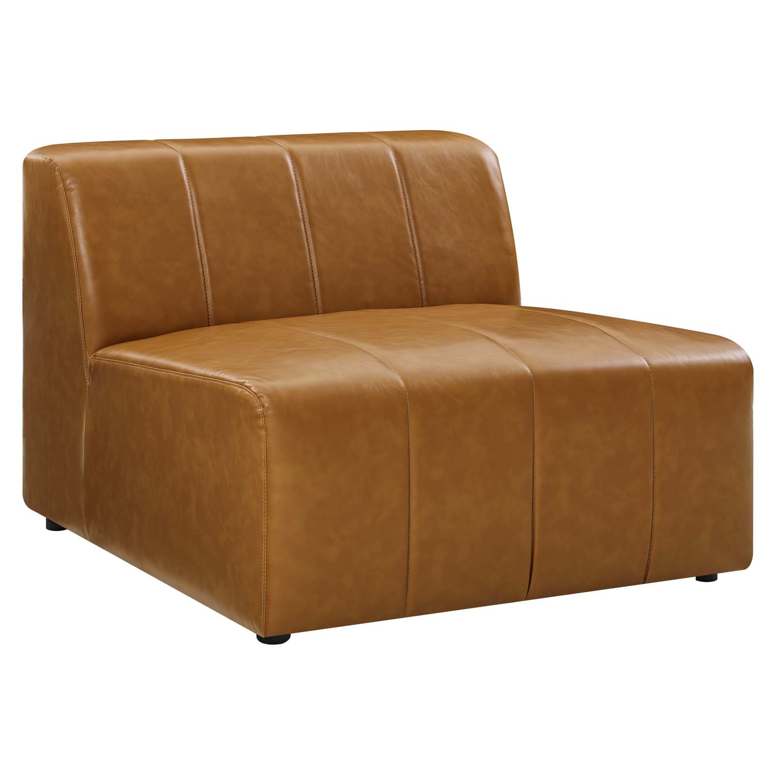 Bartlett Vegan Leather Armless Chair in Tan