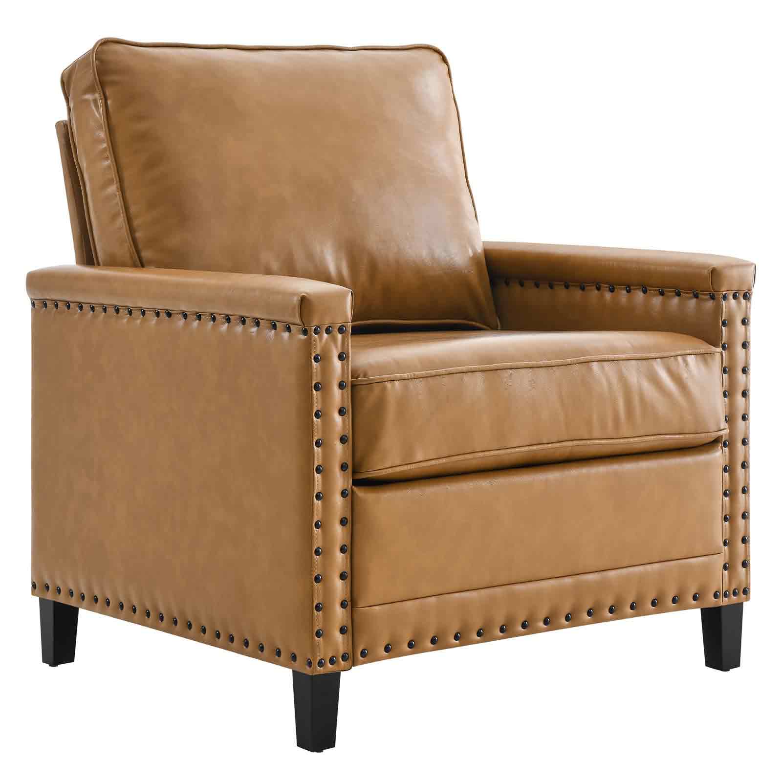 Ashton Vegan Leather Armchair in Tan