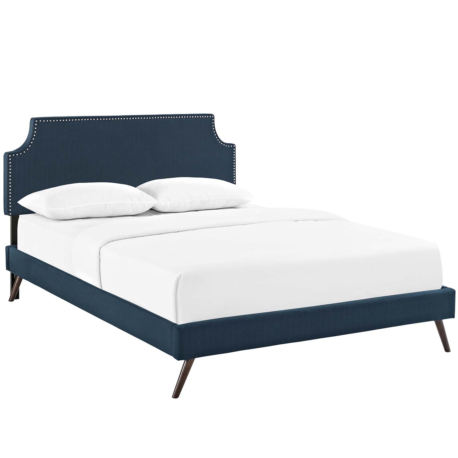 Corene Full Fabric Platform Bed with Round Splayed Legs