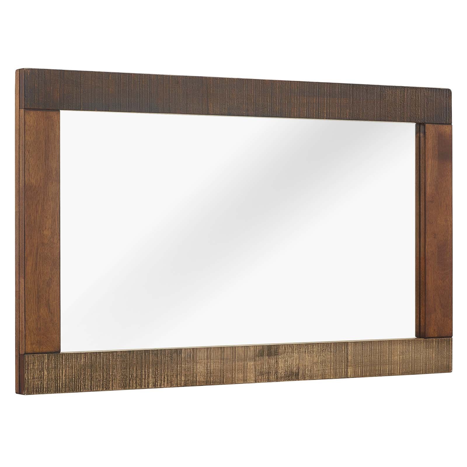 Arwen Rustic Wood Frame Mirror in Walnut