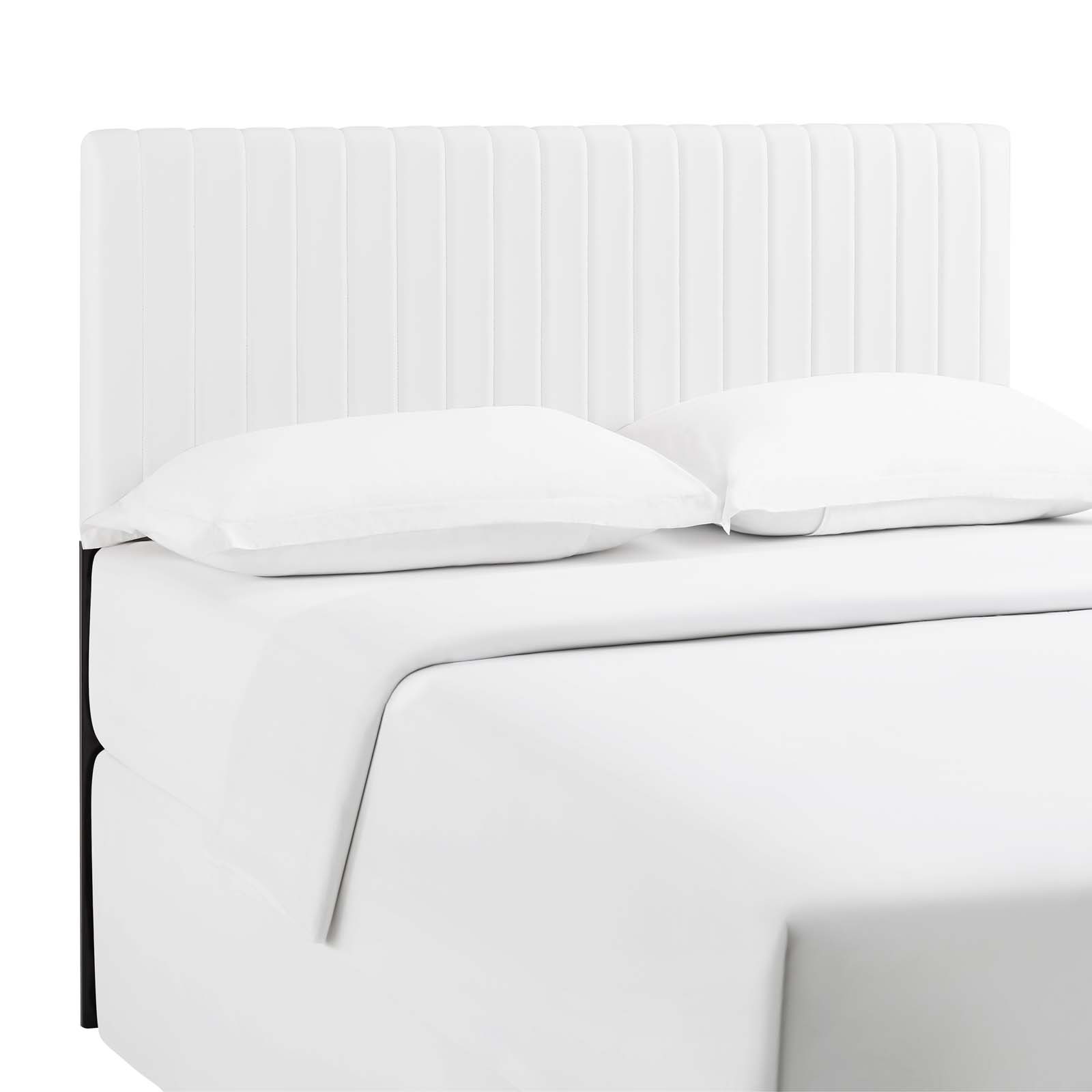 Keira Full/Queen Faux Leather Headboard in White
