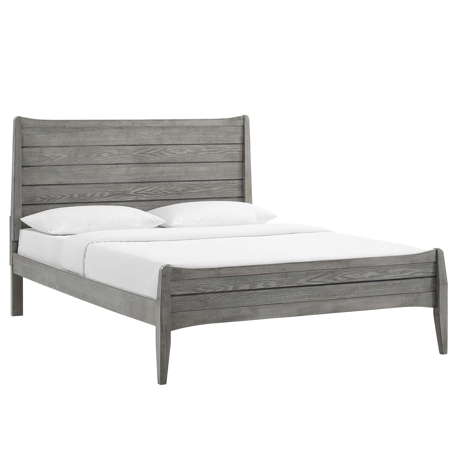 Georgia Full Wood Platform Bed in Gray