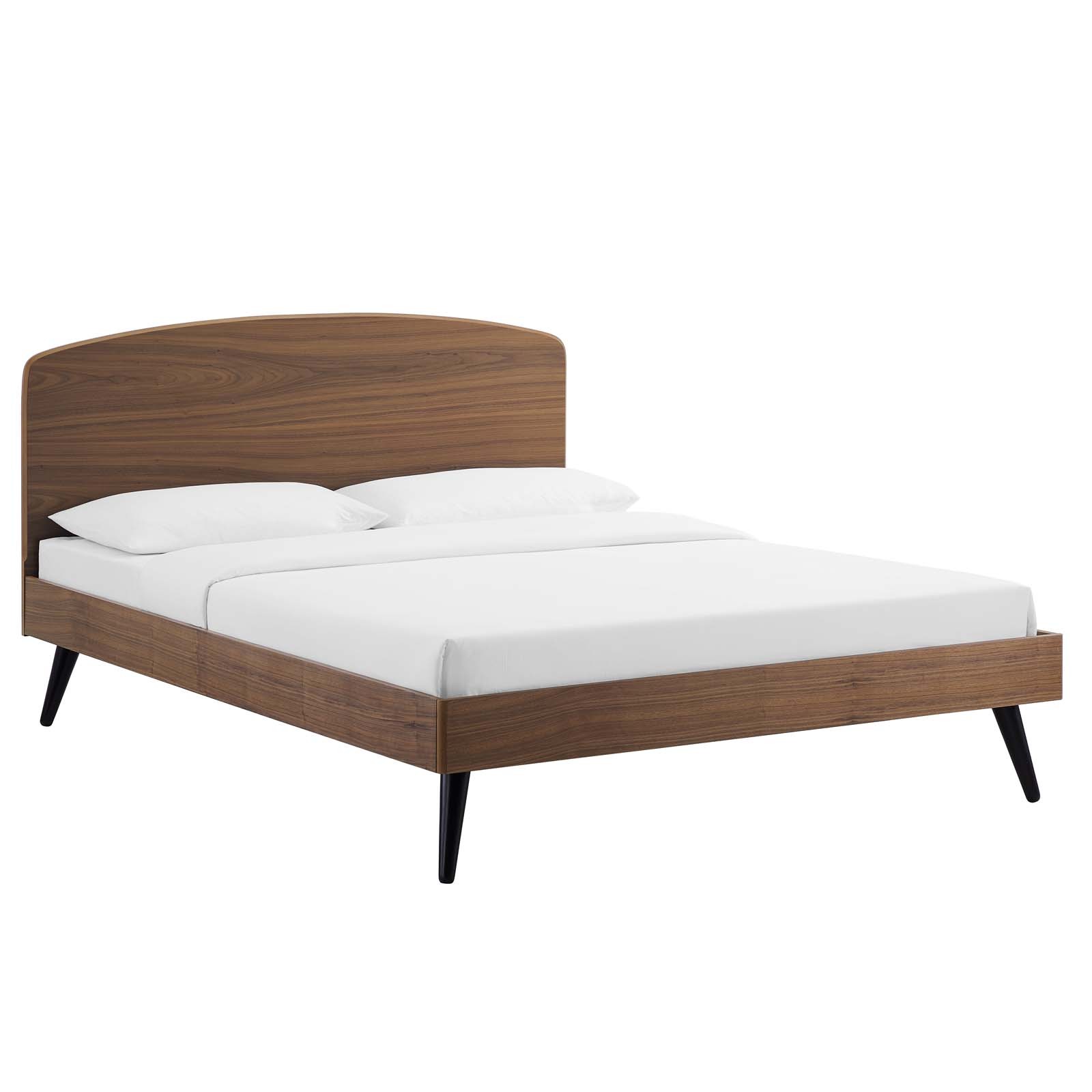Bronwen Full Wood Platform Bed in Walnut