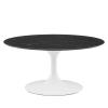 Lippa 36" Artificial Marble Coffee Table in White Black