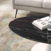 Lippa 42" Oval Artificial Marble Coffee Table in White Black