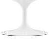 Lippa 48" Oval Artificial Marble Coffee Table in White Black