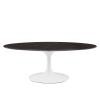 Lippa 48" Oval Artificial Marble Coffee Table in White Black