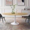 Lippa 78" Oval Dining Table in White Natural
