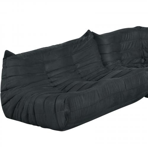 Waverunner Loveseat Sofa Couch in Black