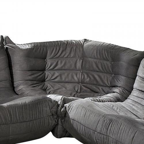 Waverunner Corner Sofa Couch in Light Gray