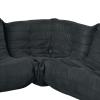 Waverunner Corner Sofa Couch in Black