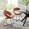 Nouvelle Vegan Leather Dining Chair Set of 2 in Black Tan