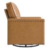 Ashton Vegan Leather Swivel Chair in Tan