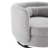 Relish Fabric Upholstered Upholstered Fabric Swivel Chair in Black Light Gray