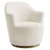 Nora Boucle Upholstered Swivel Chair in White