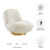Kindred Upholstered Fabric Swivel Chair in Gold Ivory