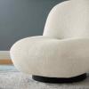 Kindred Upholstered Fabric Swivel Chair in Black Ivory