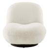 Kindred Upholstered Fabric Swivel Chair in Black Ivory