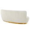 Kindred Upholstered Fabric Sofa in Gold Ivory