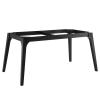 Juxtapose 63" Rectangular Performance Artificial Marble Dining Table in Black White
