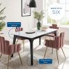 Juxtapose 63" Rectangular Performance Artificial Marble Dining Table in Black White