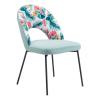 Bethpage Dining Chair Set of 2 in Multicolor Print & Green