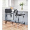 Boston Counter Chair Set of 2 in Vintage Black