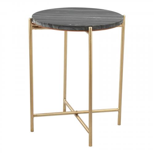 David Side Table in Gray & Gold