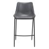 Magnus Bar Chair Set of 2 in Dark Gray & Black