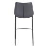 Magnus Bar Chair Set of 2 in Dark Gray & Black