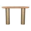 Vuite Console Table in Natural & Antique Brass