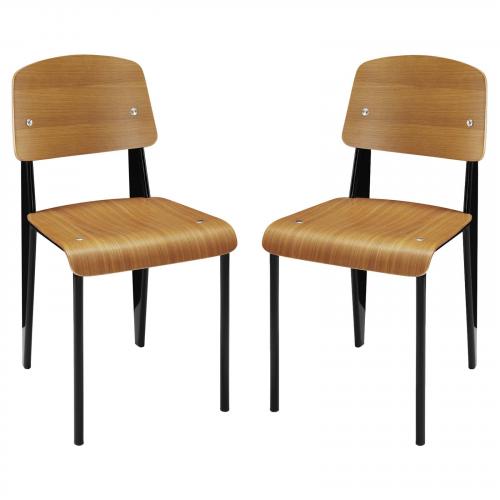 Cabin Dining Side Chair Set of 2 in Walnut