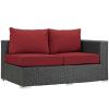 Sojourn Outdoor Patio Sunbrella Right Arm Loveseat in Canvas Red