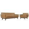 Engage Leather Living Room Set - 2 Piece in TAN