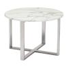 Globe End Table Stone & Stainless Steel