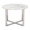 Globe End Table Stone & Stainless Steel