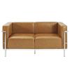 Le Corbusier Style Grande Loveseat Two Seater - Leather