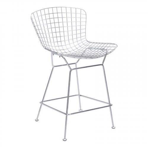 Wire Counter Chair Chrome Set of 2