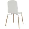 Stack Dining Chairs Wood Set of 4 in White