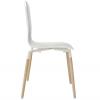 Stack Dining Chairs Wood Set of 4 in White