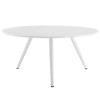 Lippa 60" Round Wood Top Dining Table with Tripod Base in White